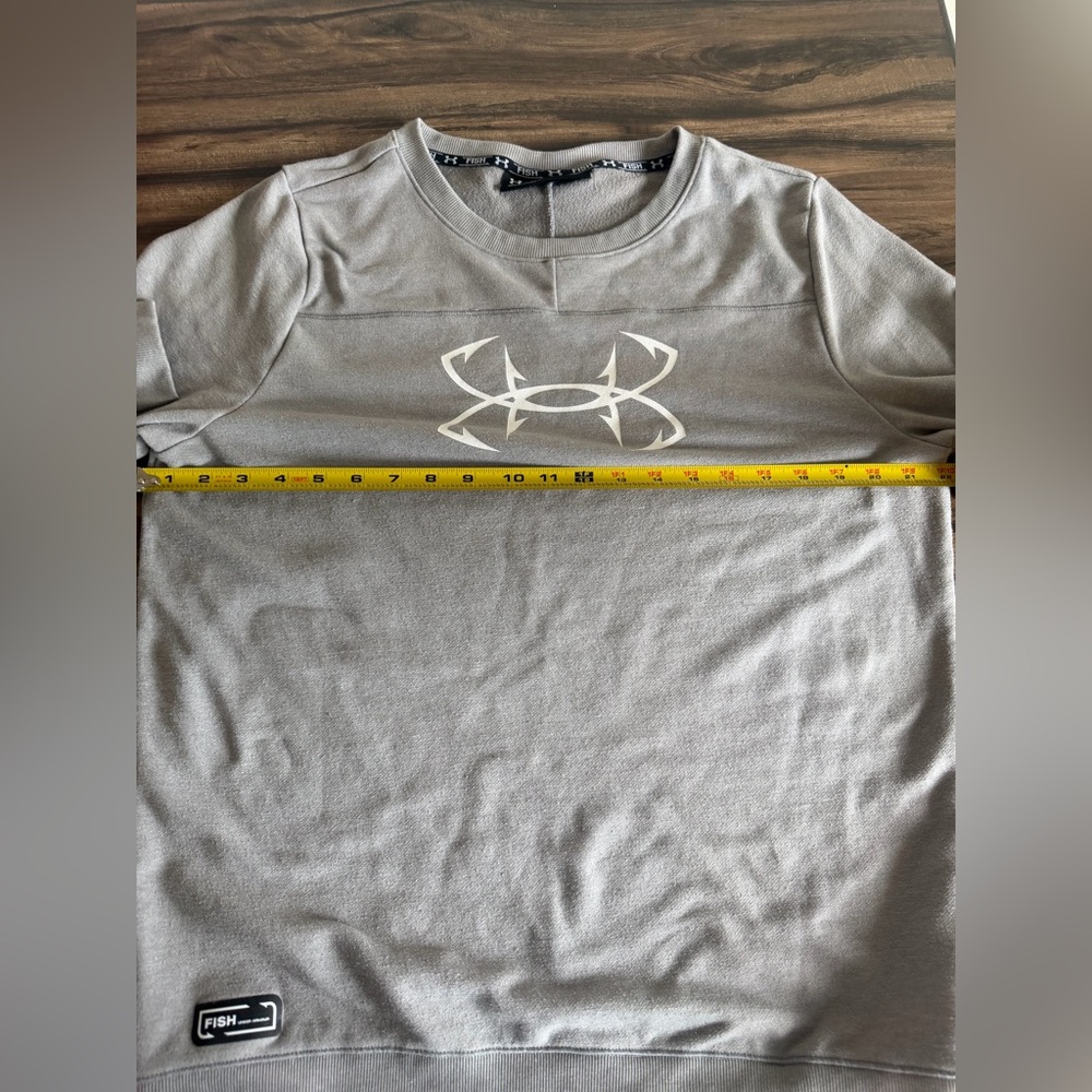 Under Armour Women’s Gray Fish Threadborne Shoreline Crew Sweatshirt-Size L - Picture 7 of 7